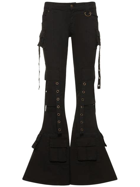 Buy Blumarine Low Rise Canvas Cargo Pants Black At 45 Off Editorialist