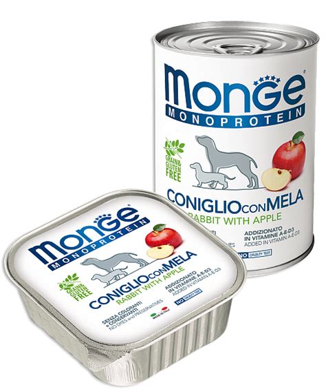 Monge MONOPROTEIN Fruits CONIGLIO CON MELA (Монж консервы для собак из ...