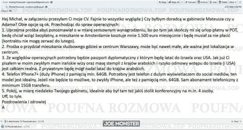 I Tak Wygl Da Y Cv W Pa Stwie Kolesi Pis Joe Monster