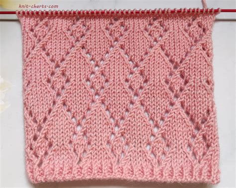 Lace Diamond Stitch Knitting Pattern - Free Knitting Patterns