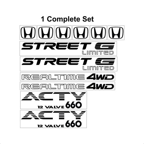 Honda Acty Real Time Street G Mini Truck Decals Complete Set Etsy