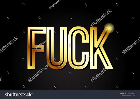 Fuck Word Typography Design Gold Golden Stock Vector Royalty Free Shutterstock