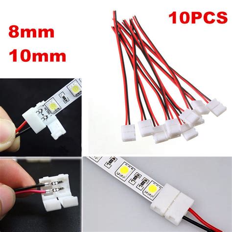 2 100x Pcb Cable 2 Pin Led Strip Connector 3528 5050 Single Color Adapter Useful Ebay