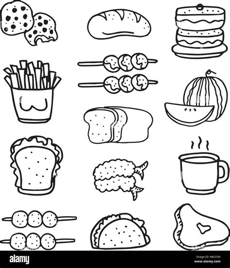 Doodle of food set hand draw vector art Stock Vector Image & Art - Alamy