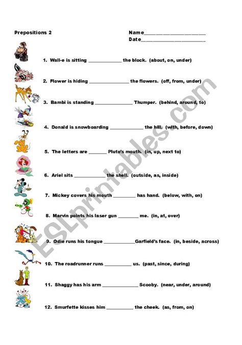 Prepositions Iii Esl Worksheet By Brighammax