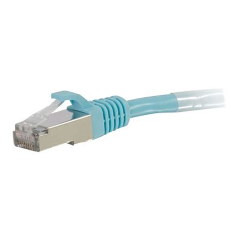 C2G (Legrand) 25FT Cat6A 10GbE Shielded (S/FTP) Snagless Patch Cable 26AWG — Aqua (Single) (CG-C6-C6A-STP-25FT-AQ-1PK)