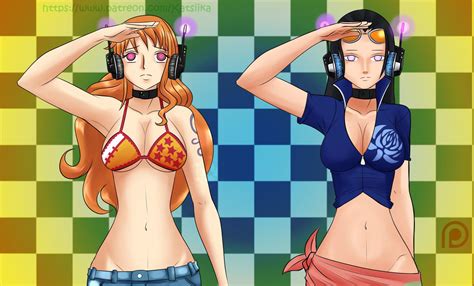 Hypnotised Nami And Robin From One Piece Art By Hypno Katsiika On