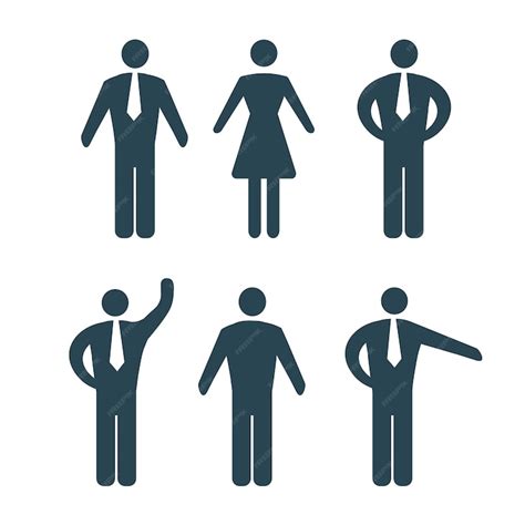 Premium Vector A Set Of Vector Icons Of Standing People