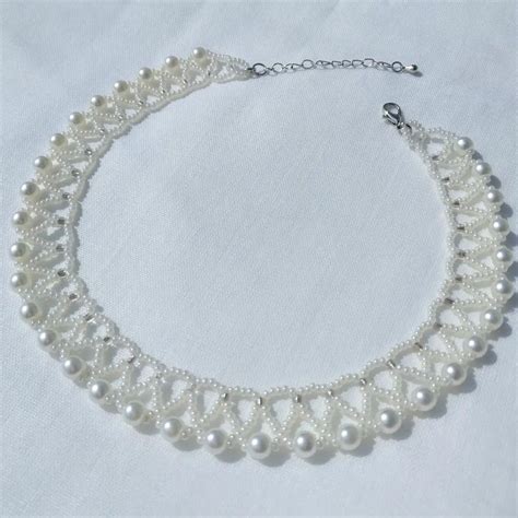 Ожерелье из бисера и бусин в 2024 г | Бисер, Ожерелье, Белое ожерелье