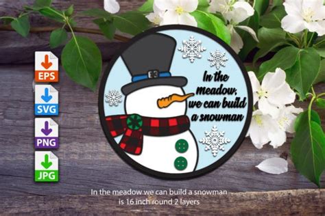 In The Meadow We Can Build A Snowman Graphic By Linda Jacquet