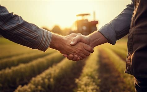 Premium AI Image Farmers Shaking Hands Generative By Ai