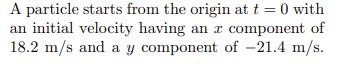 Solved A particle starts from the origin at t=0 with an | Chegg.com