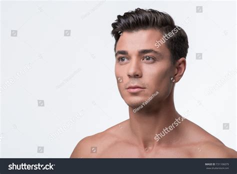 Attractive Naked Man Standing Pensively Stock Photo Edit Now
