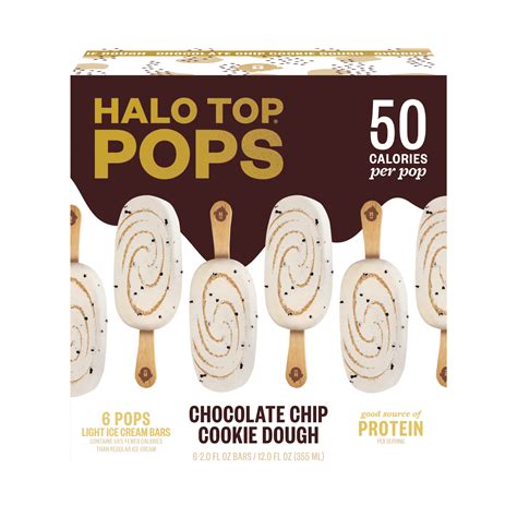 Halo Top Chocolate Chip Cookie Dough Light Ice Cream Mini Pops