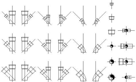 Multiple plumbing pipe 2d blocks cad drawing details dwg file - Cadbull