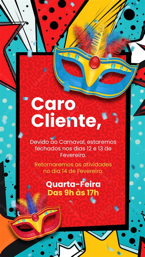 Aviso De Carnaval Story Psd Editável download 26732 Criativo Dahora