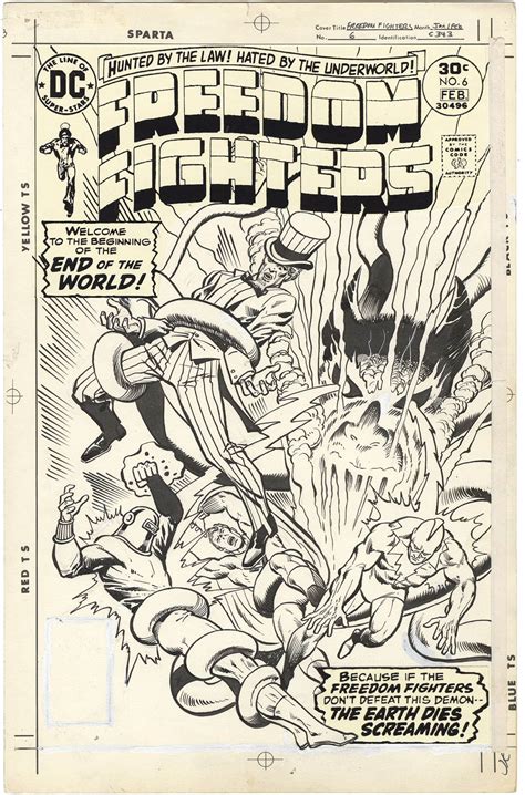 Original Comic Art By Freedom Fighters Cover Nostalgic Investments