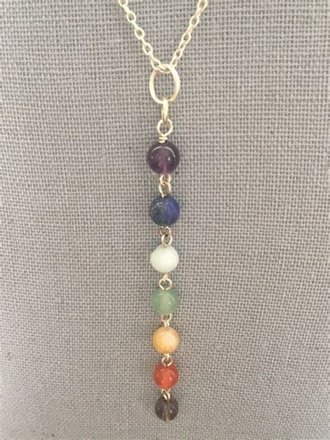 Buy Long 7 Chakra Stone Necklace Sterling Silver Crystal Yoga Online In