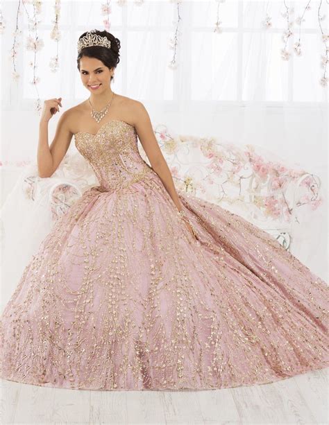 Gold Applique Strapless Quinceanera Dress By House Of Wu 26913 Ball Gowns Quinceanera Dresses