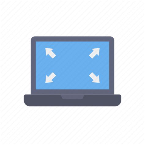 Laptop Screen Zoom Out Arrows Icon Download On Iconfinder
