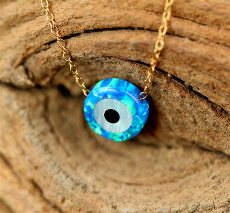 Evil Eye Necklace Talisman Necklace Opal Evil Eye Nazar Etsy