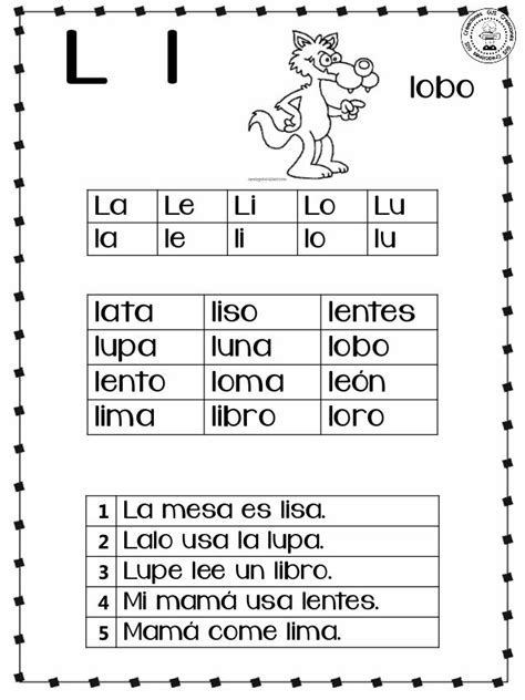 Cuadernillo Para Primer Grado Lectura De Palabras Lecciones De