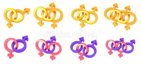 Sex Symbols Menage A Trois Stock Illustration Illustration Of Symbols Blue