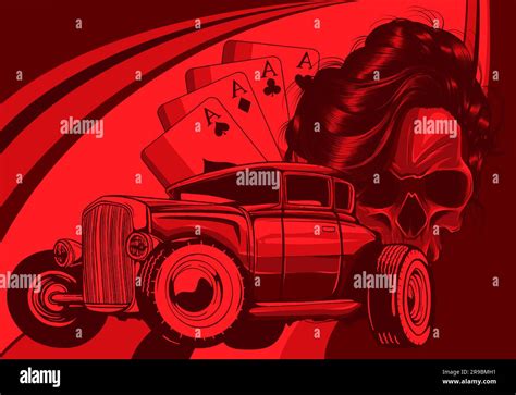 Vector Illustration Of Custom Colorful Hot Rod Stock Vector Image Art Alamy