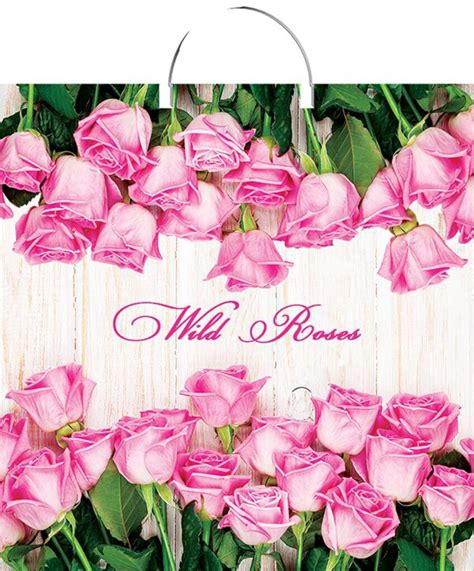 Пакет 44*40см (100мк) с пластиковой ручкой "Дикие розы" ПВД - ЭлимКанц