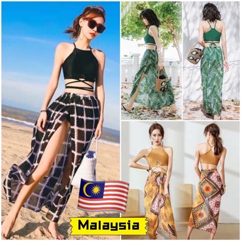 Wholesale Malaysia Swimsuit Bikini Swimwear Ready Stock 3in1 Scarf Fast Delivery Shopee Malaysia