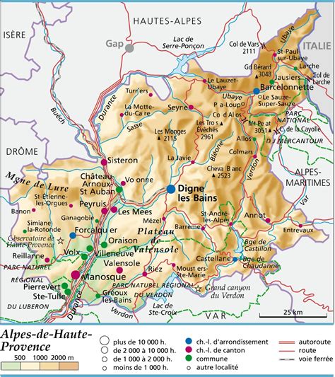 carte des alpes de haute provence carte du departement
