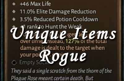 Diablo Unique Items Rogue List