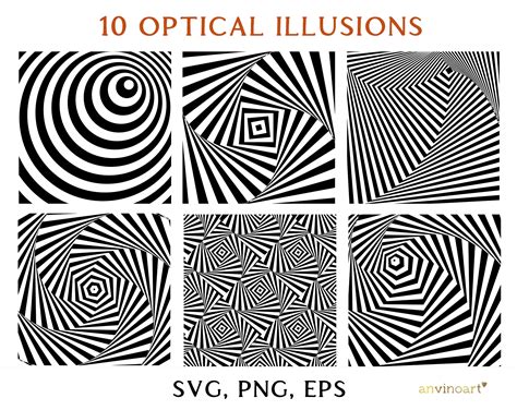 Optical Illusion Svg Set Stencil Sphere Illusion Svg Pattern Etsy Uk