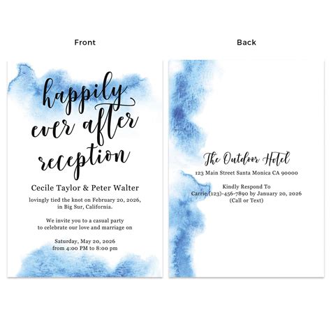 Happily Ever After Wedding Reception Party Invitation Personalized