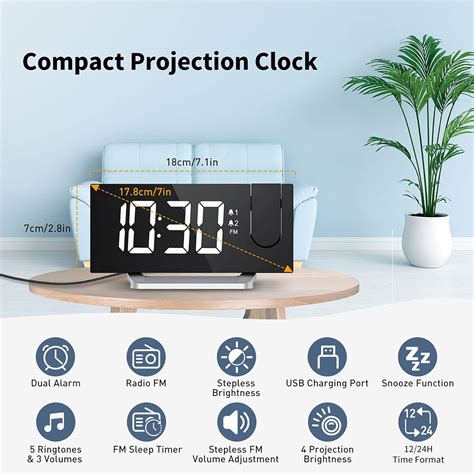 Buy Alarm Clock Radio For Bedroom Projection Alarm Clock With 0 100