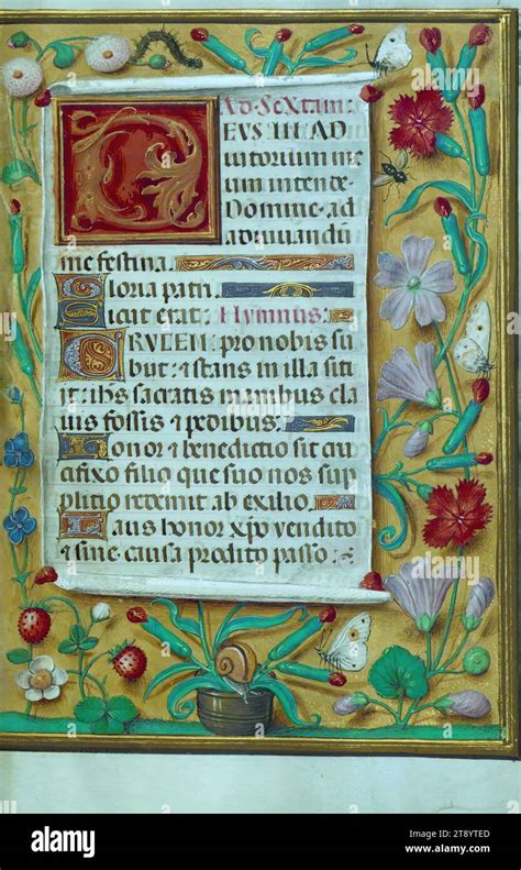 Livre d heures texte médiéval illuminations modernes initial