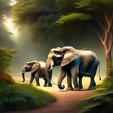 Premium AI Image | Elephants in the forest