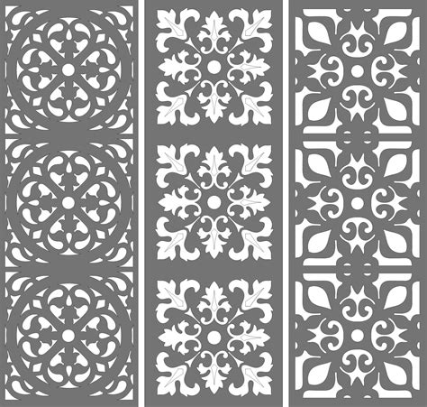 Laser Cut Living Room Seamless Floral Grill Pattern Cdr File Vectors File