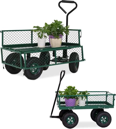 Amazon Heavy Duty Wagon Garden Steel Utility Cart Wagon With