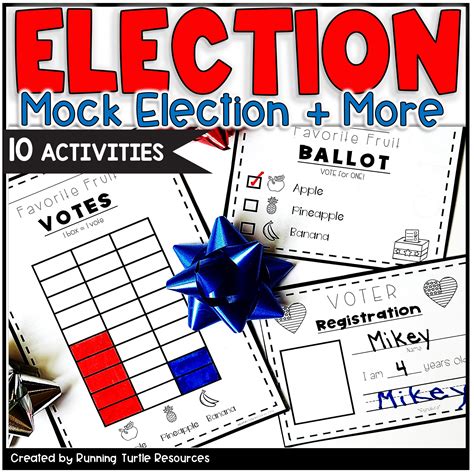 Election Day Activities, Mock Election 2024, Vote Activity PreK, Kinde – Running Turtle Resources