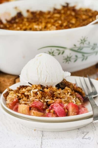 Rhubarb Crisp Oatmeal Crumble Our Zesty Life