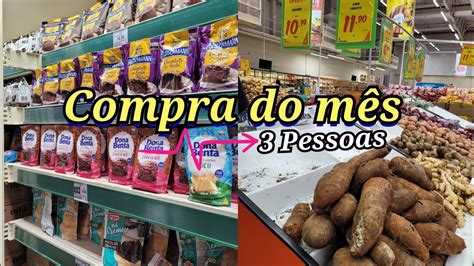 COMPRAS DO MÊS DE ABRIL 2024 COMPRAS PARA 3 PESSOAS NO SUPERMERCADO