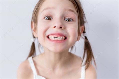 Close up portrait of preschooler girl with open mouth Stock Photo by ...