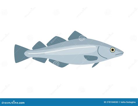 Codfish Vector Illustration Silhouette Of Fish Codfishcod Fish