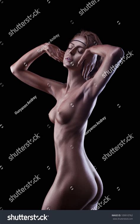 Sexy Woman Posing Nude Metal Skin Stock Photo 109910762 Shutterstock