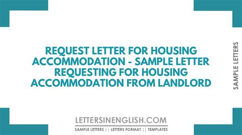 Sample Letter Request For Housing Accommodation