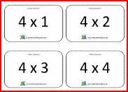 Printable Math Flash Cards for Multiplication