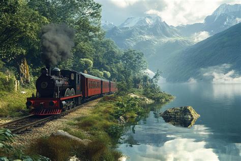 premium photo   scenic train ride   countryside