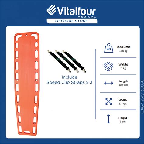 Malaysia Best Value Spine Board With 3 Straps Stretcher Supplier