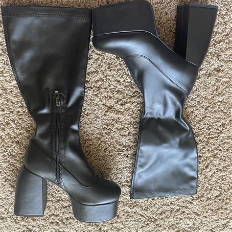 Naked Wolfe Dupe Size Black Platform Boots Depop